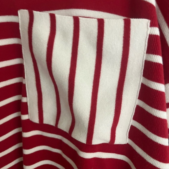 CAbi red striped sweater size medium, generously sized - Picture 5 of 6
